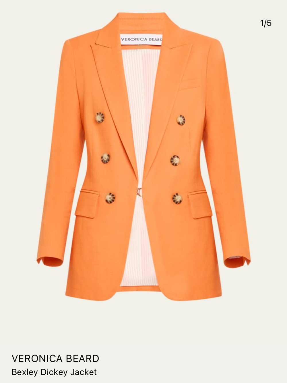 Veronica Beard NWT Orange Bexley Dickey Jacket - size 0